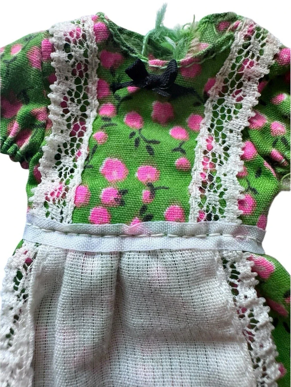 Vintage Skipper Green Floral Maxi Dress Best Buy Barbie Doll #9125